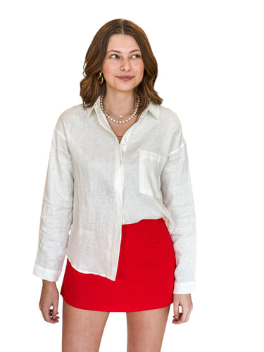 Coastal Classic Linen Button Up