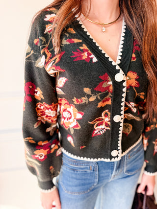 Willa Forest Floral Knit Cardigan