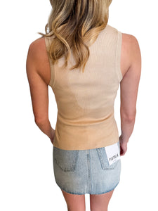 Simple Sophistication Taupe Knit Tank