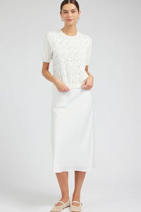 Lacey Charm White Sweater by Current Air