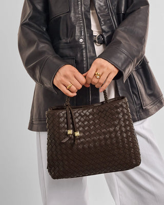 Nova Hand Woven Top Handle Chocolate with by Katie Loxton