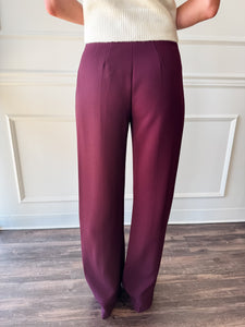 Diana Wide Leg Burgundy Pant by Lucy Paris