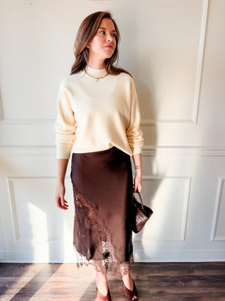 Elise Butter Yellow Mock Neck Sweater