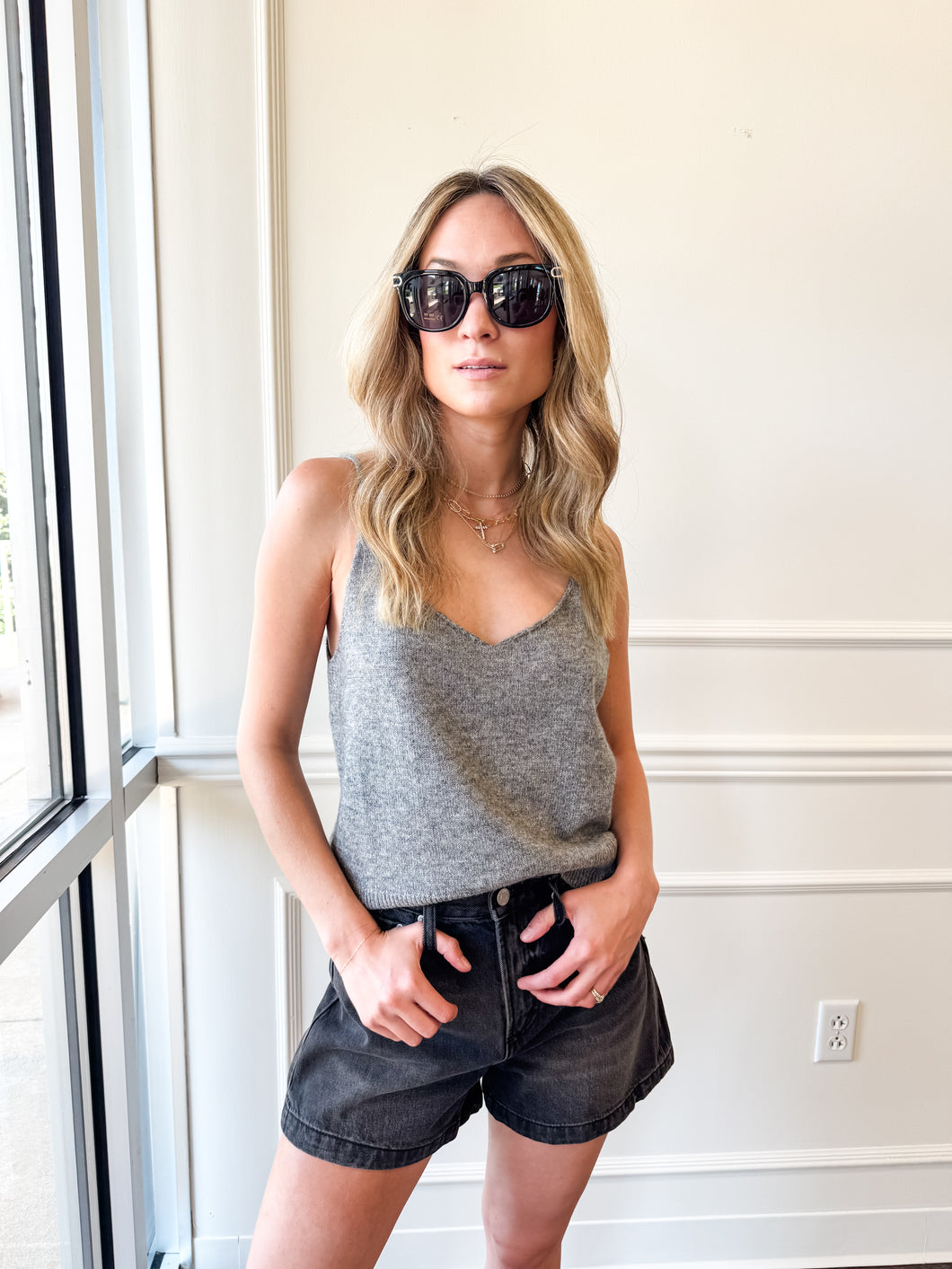 Cozy Core Grey Knit Cami