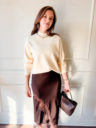 Elise Butter Yellow Mock Neck Sweater