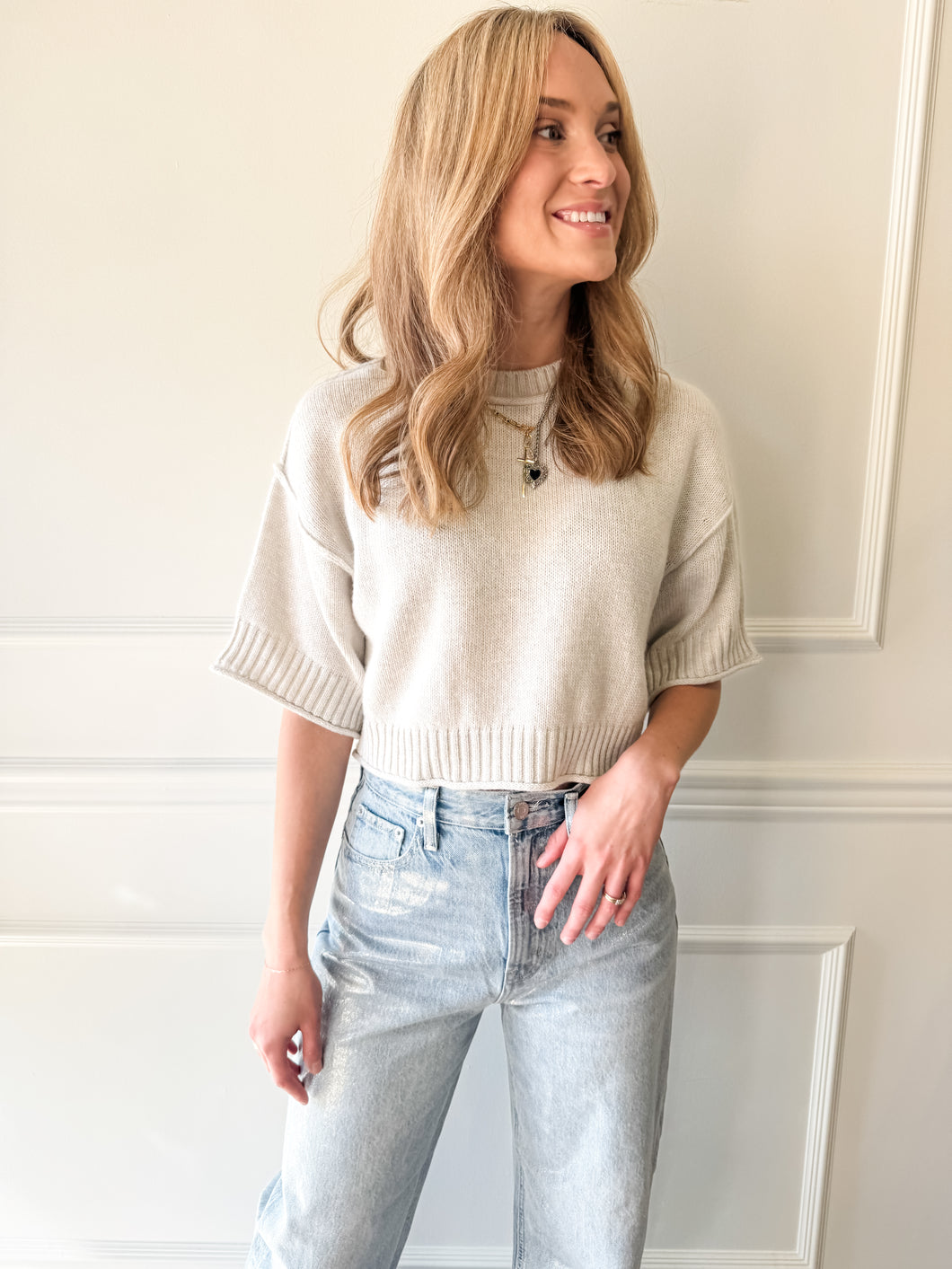 Emery Crop Sweater by Habitual