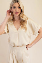 Beatrice Cream Vneck Blouse