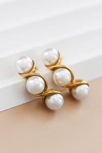 Tri Pearl Hoops