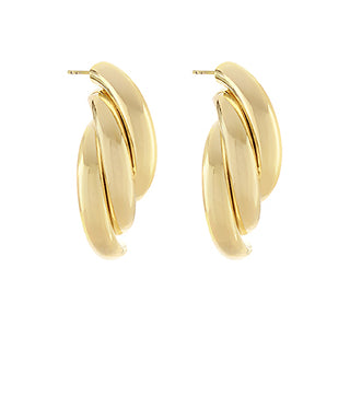 Ribbed Textured Tube Open Hoops