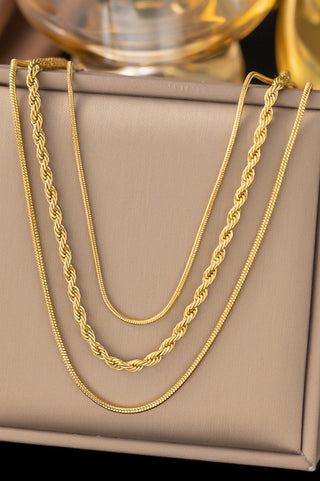 Snake/Rope Triple Chain Layered Necklace