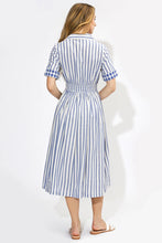 Evette Striped Short Sleeve Midi Dress by Adelyn Rae