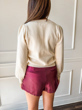 Starlight Bow Cream Holiday Sweater Cardigan