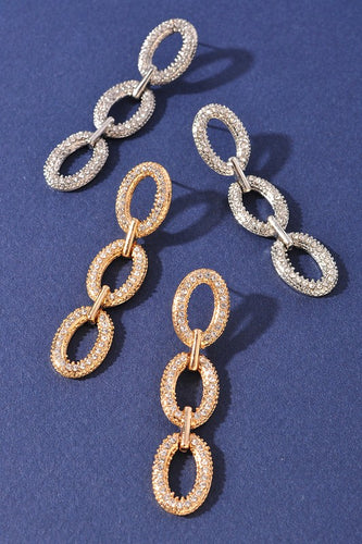 Rhinestone Link Earrings