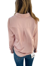 Danica Dusty Pink Satin Button Up