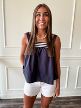 Strawberry Fields Navy Babydoll Tank