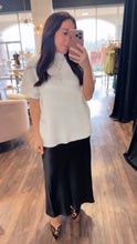 The Addison White Ribbed Mock Neck Top