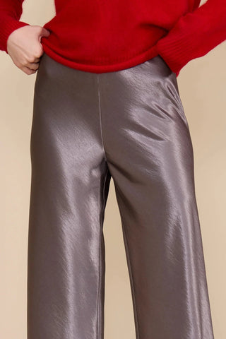 Jeiel Pewter Satin Bias Pant