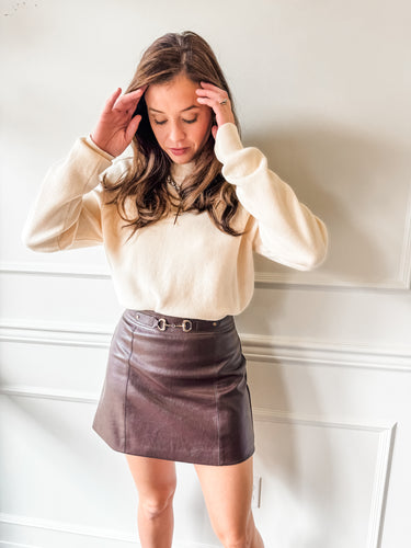 Riding Club Faux Leather Skirt