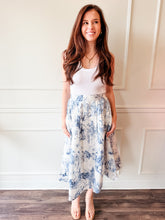Coastal Toile Midi Skirt