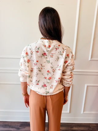 Harvest Bloom Oversized Floral Knit Sweater