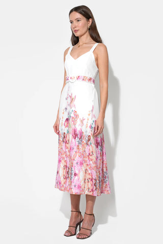 Remi Floral Belted Midi Dress