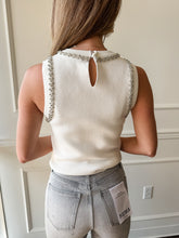 Giana Ivory Crystal Trim Top