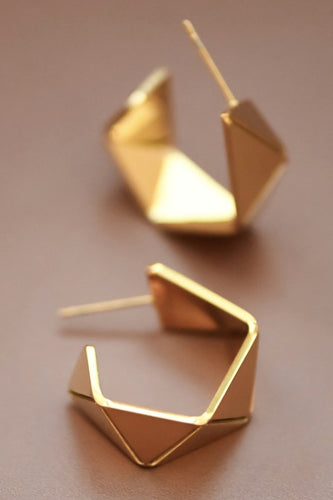 Gold Geometric Hoops