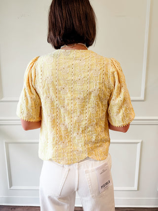 Eleanor Yellow Scallop Top by Adelyn Rae