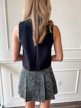 Meghan Black Crystal Trim Top