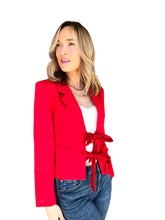 Riley Red Tie Front Blazer