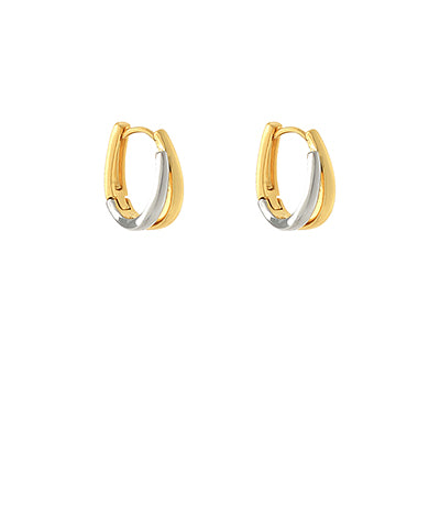 Twotone U Shape Stud Earrings