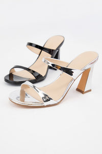 Vandi Silver Mule Heels