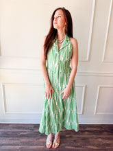 Ruby Halter Green Embroidered Midi Dress by Adelyn Rae