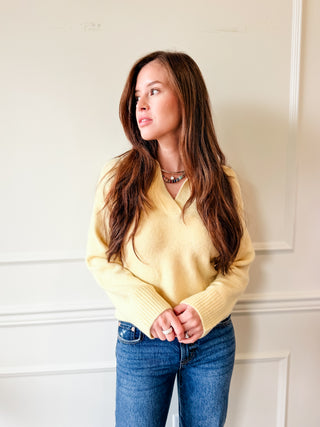 Jill Yellow Polo Sweater by Lucy Paris