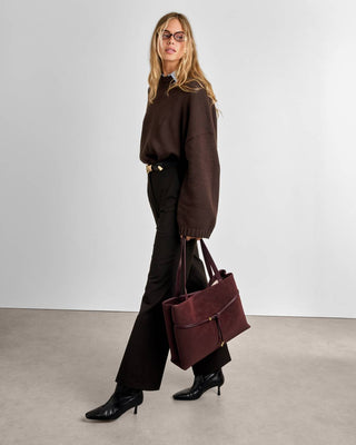 Lori Tote Bag in Cherry Suedette by Katie Loxton