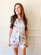 Happy 4th Blue Pajama Short Set by Imbali Charleston