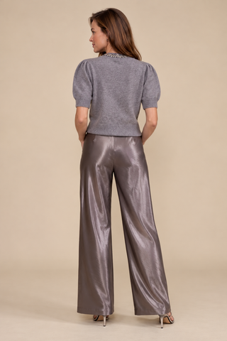 Jeiel Pewter Satin Bias Pant