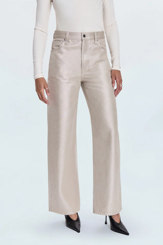 Tate High Rise Bowed Leg Champagne Luster by Pistola