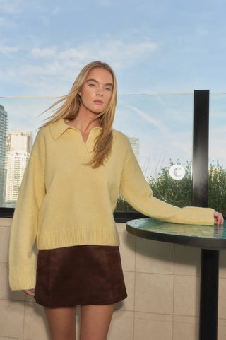 Jill Yellow Polo Sweater by Lucy Paris