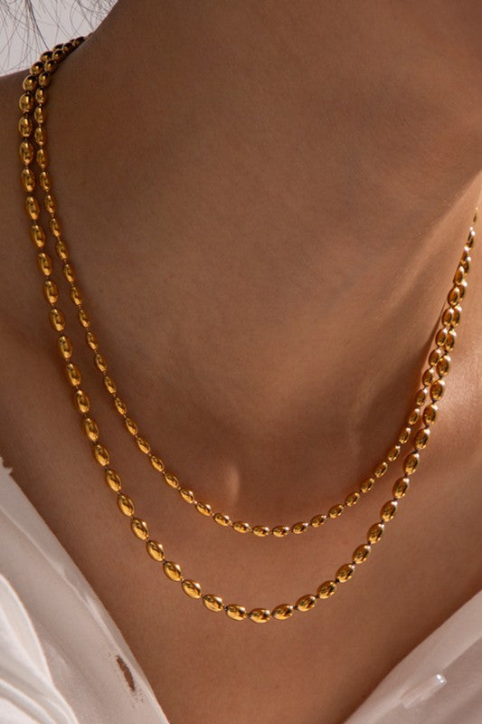 Beaded Double Chain Necklace