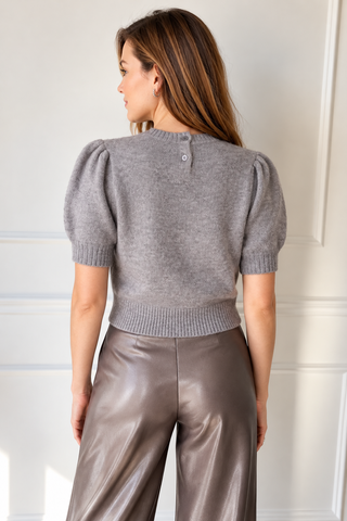 Cece Embellished Grey Sweater