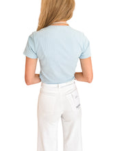 Reese Blue Ribbed Tee