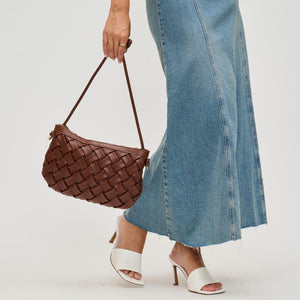 Regina Chocolate Woven Shoulder Bag