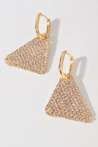 Rhinestone Triangle Hoop Earrings