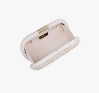 Alix Ivory Straw Evening Clutch