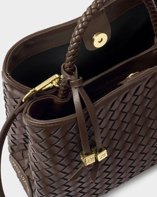 Nova Hand Woven Top Handle Chocolate with by Katie Loxton