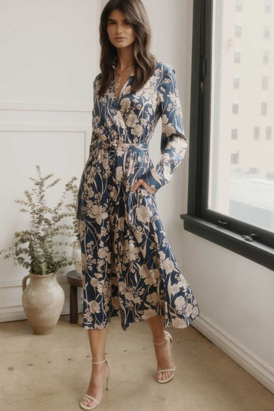 Garden Stroll Floral Wrap Midi