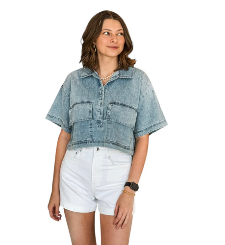 Pocketful of Denim Crop Top