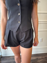 Power Play Black Vest + Shorts Set