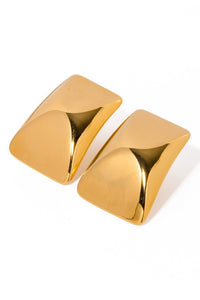 Gold Rectangle Large Studs